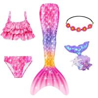 Cola para niños y niñas, disfraz de sirenita, ropa de playa y piscina, traje de baño - details 3