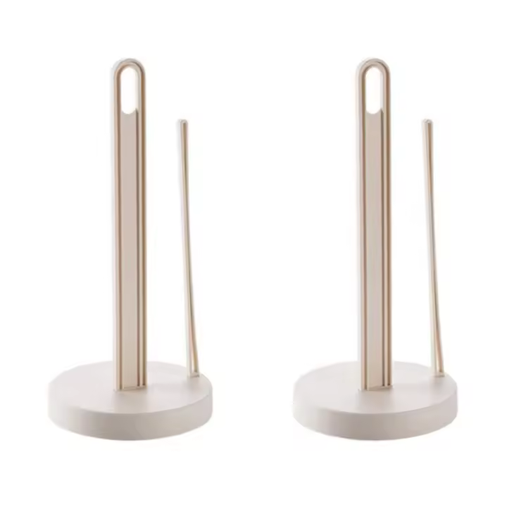 Soporte Vertical de plástico para servilletas, soporte para papel de cocina Simple de pie, rollo blanco, soporte para papel de cocina, mesa de comedor, 2 uds. - 1