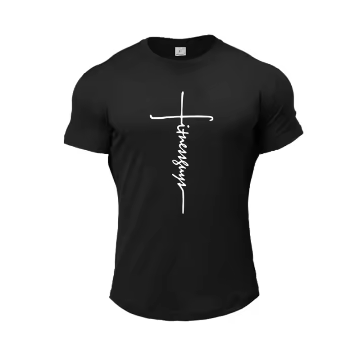 Camiseta de Algodón para Hombres Ajuste Delgado, Manga Corta, Estampado, Moda de Verano Casual - 1