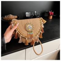 Bolsos Tejidos a Mano Nuevos Bolsos de Paja de Verano Estilo Étnico con Flecos - details 7