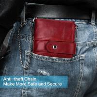 Mini billetera de cuero genuino para mujer, con bloqueo RFID, regalo para mujer - details 4