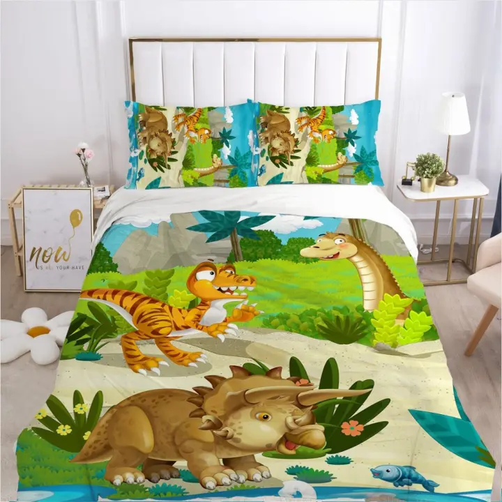 Juego de Ropa de Cama de Dibujos Animados para Niños Duvet Set de Dinosaurio - 1