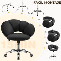 Silla de Escritorio Ergonómica Diseño Nube en Tejido Bouclé Altura Ajustable Ruedas Giratorias - details 26