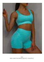 Conjunto de 2 uds de Yoga para mujer, sujetador con espalda hueca + pantalones cortos deportivos para levantamiento de cadera, conjunto de gimnasio sin costuras, ropa deportiva, chándal - details 24