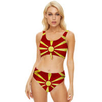 Bañador con estampado 3D de la Copa del Mundo de España para mujer, traje de baño dividido sin espalda, Bikini para mujer 2024 - details 22