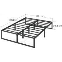 Lorelai Cama 150x200 cm - Altura 36 cm con almacenaje debajo de la cama - Estructura de cama de plataforma de metal - Negro - details 1