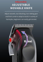 Kemei-cortadora de pelo profesional para hombre, máquina de corte de pelo sin cable, potente, para barbería - details 3