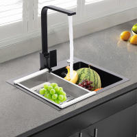 Fregadero de cocina integrado de acero inoxidable 304, juego de residuos, grifo de cocina, 38x28x19cm/15x11x7, 48 pulgadas - details 0