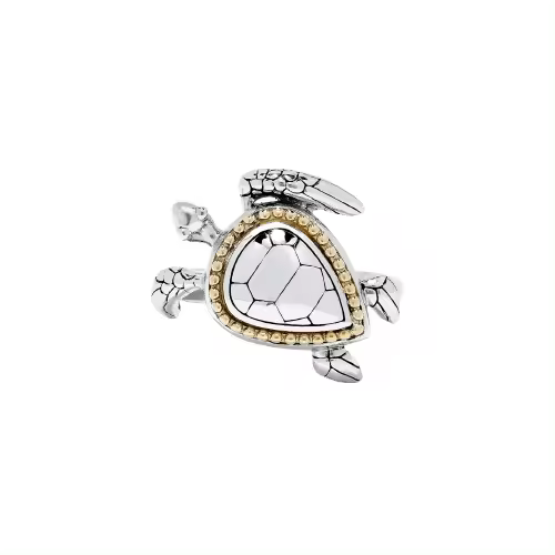 Anillo de plata de ley S925 con forma de tortuga, oro de 14 quilates, diseño de nicho para mujer, joyería de regalo - 1