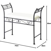 Banqueta pie de Cama de Metal Blanca de 64x68x30 cm - details 19