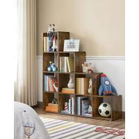 Librería con 10 Cubos, Estantería para Libros con Compartimentos Abiertos, Decoraciones, Fotos, Plantas, Salón, Dormitorio, Estudio, 29 x 129,5 x 129,5 cm, Marrón Rústico - details 8