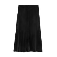BUNO-2025 falda de satén negro para mujer, faldas largas elegantes de cintura alta para mujer, falda Midi de verano a la moda, faldas de oficina para mujer - details 3