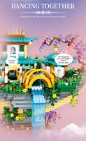 Bloques de construcción creativos Luna Leyenda Cascada Estanque Castillo Casa en el árbol Conjunto de vista Ciudad Modelo Ladrillos Juguetes para Regalos del Día del Niño - details 2