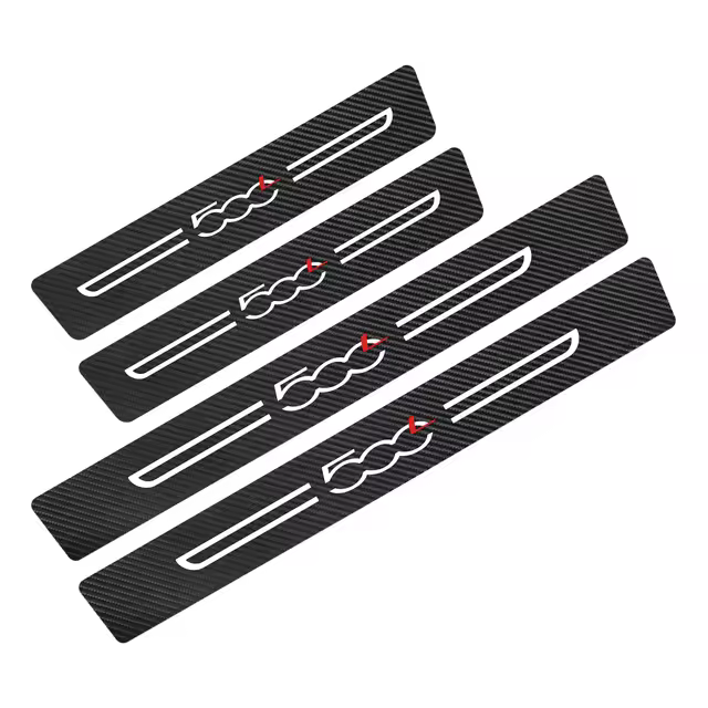 Pegatinas de Fibra de Carbono para Pedales de Umbral de Puerta de Coche Fiat 500 500C 2012 500X 500L Abarth 695 Partes de Motorenzo - 1