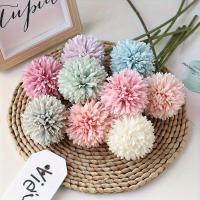 Ramo de Crisantemo Artificial 5 Piezas de Bolas Blancas Realista para Bodas, Fiestas, Decoración del Hogar u Oficina Regalo Sin Mantenimiento para Ocasiones Especiales - details 8
