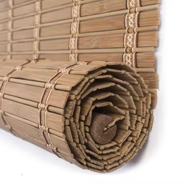 Cortina Persiana de Madera Mejorada Estor de Bambú Enrollable para Ventana y Puerta - 1