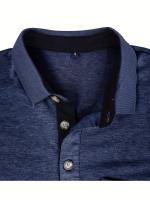 Camisa de manga corta para hombre, camisa de solapa con botones, bolsillo en el pecho, color sólido, a la moda - details 48