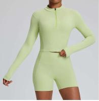 Conjunto deportivo USTADO de 2 UDS Yoga TRE para mujer, sujetador de entrenamiento transpirable Fiess, camiseta corta de manga larga para gimnasio, parte inferior ajustada para acampar - details 53