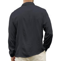 Camisas de Playa para Hombres Algodón Lino de Color Sólido Estilo Casual Suelto - details 10