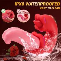Vibrador Juguetes sexuales para adultos para mujeres - Vibradores de empuje de lengua 4 en 1 Consolador Juguetes sexuales de rosa con 10 lamiendo el clítoris y 10 modos de vibración, estimulador del clítoris del punto G, herramientas de placer para juegos - details 7
