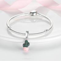 LAZA-Colgante de Cactus para mujer, cuentas de plata de ley 925, compatible con pulseras originales, collares, joyería - details 8