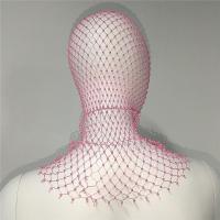 Máscara de cubierta de tocado de red, turbante, sombrero, máscara de novia para boda, velo de malla con diamantes de imitación, tocado de rejilla, máscara de cabeza de cristal, diadema de diamante - details 8