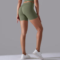 Pantalones cortos de Yoga para mujer, Shorts deportivos de secado rápido, realce de glúteos, sin costuras, para entrenamiento de ciclismo y gimnasio - details 29