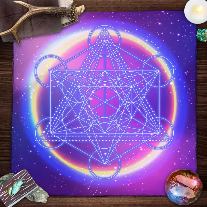 Mantel de Vida Mandala Altar Pagano de Brujería Divinación Tarot Galaxia - 1