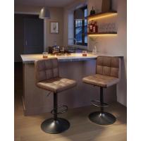 Taburete de Bar Juego de 2 Regulable en Altura, Sillas de Cocina Giratorias en 360° con Resalto y Reposapiés, Acero Cromado, Blanco LJB64W - details 21