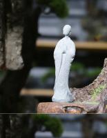 Estatua de piedra de Buda, monjes budista pequeño, figuritas de budismo tibetano, adorno de jardín Zen, meditación, decoración del acuario del hogar - details 5