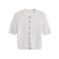 Cardigan de Punto para Mujer Ouwu Cuello Redondo, Mangas Cortas, Moda de Alta Calidad - details 2