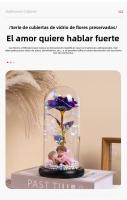 Lámpara Decorativa de Vidrio con Rosa Eterna Diseño Boho Chic para Dormitorio/Sala de Estar - details 2