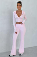 Conjunto de dos piezas de moda para mujer, Top con capucha, pantalones informales, ajustados, primavera - details 7
