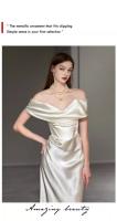 Brazo de gran tamaño que cubre la fiesta de baile de la novia, brindis de boda ligero, vestido de noche blanco, adulto - details 5