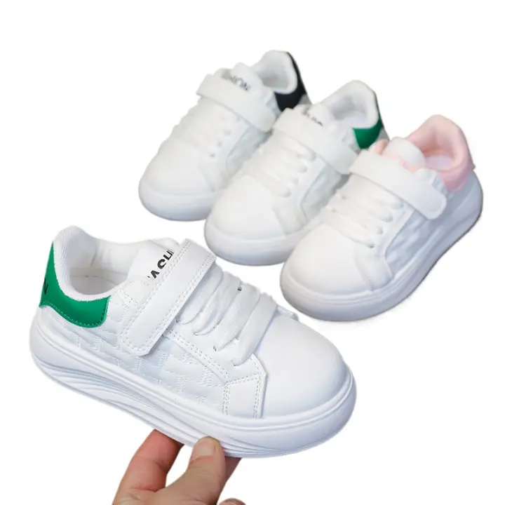 Zapatos blancos para niños y niñas, cómodas zapatillas antideslizantes suaves y gruesas, estilo coreano, otoño, 2024 - 1