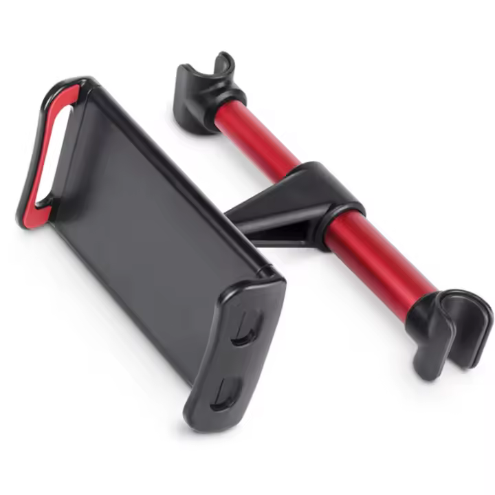 Reposacabezas telescópico Universal para asiento trasero de coche, soporte de tableta para iPad Mini Air Pro, 4-11 pulgadas, rotación de 360 grados, abrazadera de soporte para teléfono - 1