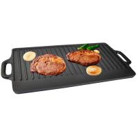 Plancha reversible de hierro fundido antiadherente extragrande, sartén de doble cara para barbacoa y cocina con superficies planas y acanaladas antiadherentes y goteo - details 0