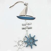 Colgante de decoración para colgar en la pared de barco de peces pequeños de madera de estilo marino, regalos creativos, artesanías de viento oceánico, decoración del hogar - details 3