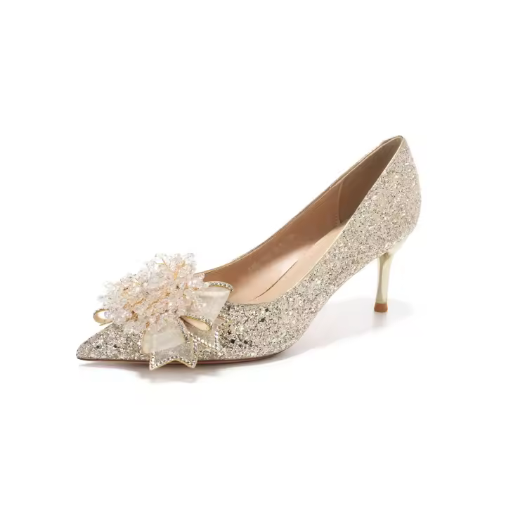 baile de graduación, tacones altos, boda, pedrería, banquete, apliques, vestido, zapatos de boda, alegría, gleete - 1