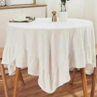 Paños redondos blancos, manteles de tela lavables Retro de granja para restaurante, cocina, boda, fiesta, decoraciones navideñas - details 1