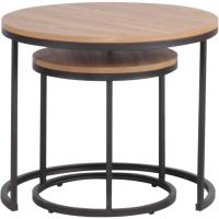 Conjunto de Mesa de Centro Redondo de Madera Tables de Café y Té-Claro - details 34