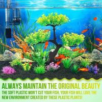 Acuario de plástico, plantas artificiales submarinas, simulación realista, hierba de agua, adorno de plantas acuáticas divertidas - details 1