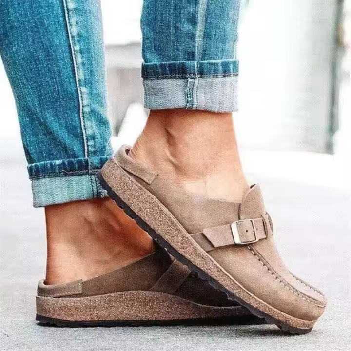 Zapatos Retro sin cordones para mujer, zuecos planos cómodos, informales, talla grande, verano, 2023 - 1