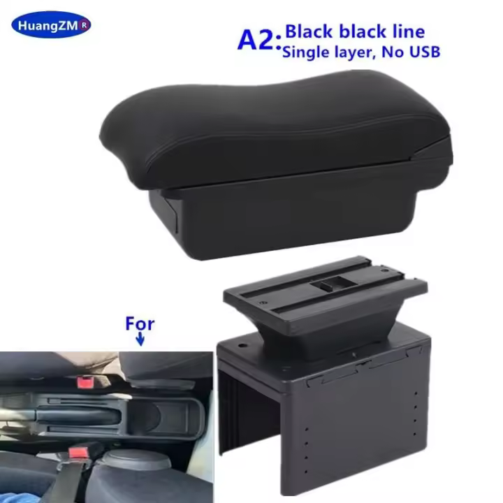 Iluminación central del reposabrazos Fiat Grande Point CA, modificación interna con accesorios USB para coche - 1