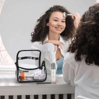 Bolsa de almacenamiento de cosméticos de viaje transparente impermeable (negro) - details 5