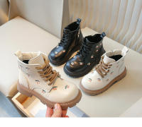 Botas de cuero bordadas para niños y niñas, botines de princesa versátiles, diseño a la moda, otoño - details 2
