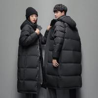 Chaqueta de plumón para hombre y mujer, abrigo largo hasta la rodilla cruzado, grueso, cálido, a la moda, para invierno, 2025 - details 2