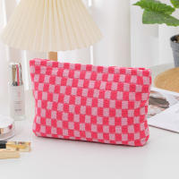 Bolso De Maquillaje Aesthetic De Cuadros Organizador De Cosméticos Para Viajes Bolsa De Almacenamiento Para Mujeres Con Cierre De Cremallera - details 8
