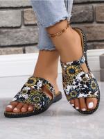 2025 verano nuevas flores de colores sandalias de una palabra absorbentes de sudor transpirables de gran tamaño mujeres - details 3