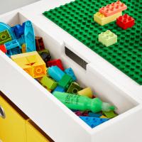 Juego de mesa infantil y 2 sillas de madera, organizador de juguetes multifuncional con 8 cestas y 1 compartimento, 87 x 50 x 50 cm - details 8